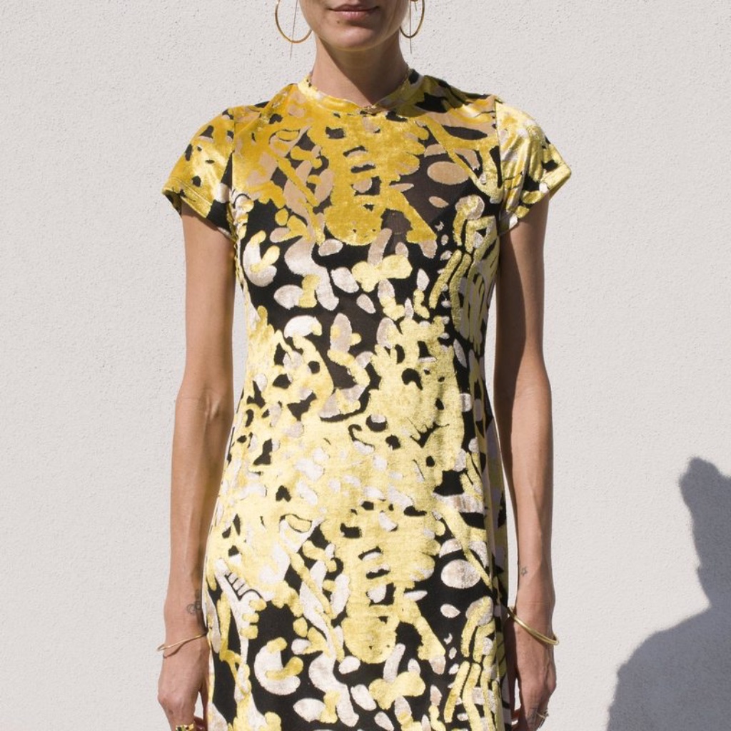 New Eckhaus Latta Foliage Shrunk Dress Xs